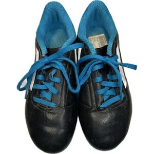 Adidas TRXFG Boys Soccer Cleats Size 4 Black White Blue F48